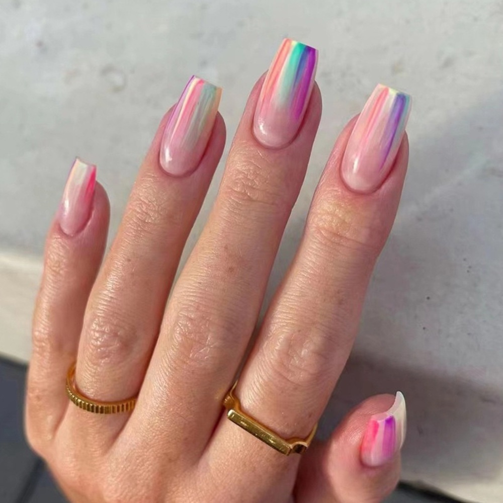 NEW Twinkle Lights Gradient Square Press-On Nails Set